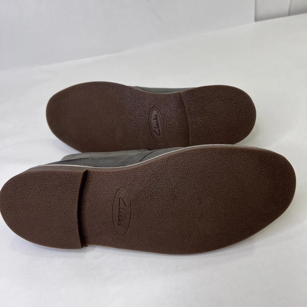 Clarks Bushacre 2 Mens Sz 12 Charcoal Grey Beeswax Leather Chukka Desert Boots